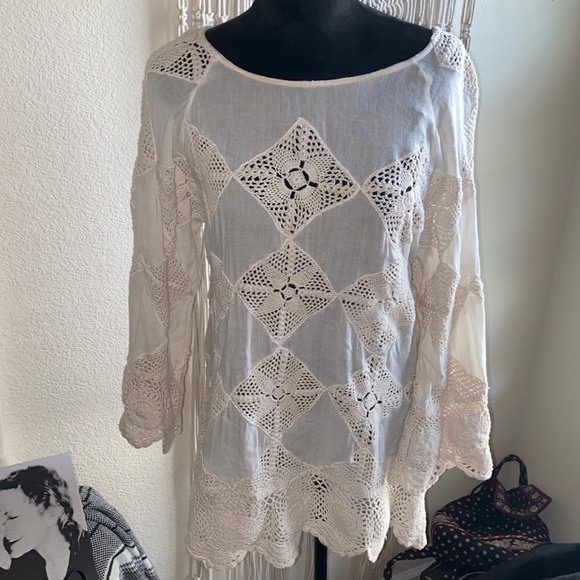 Free People Tops - Free People Diamond Crochet Tunic-Large